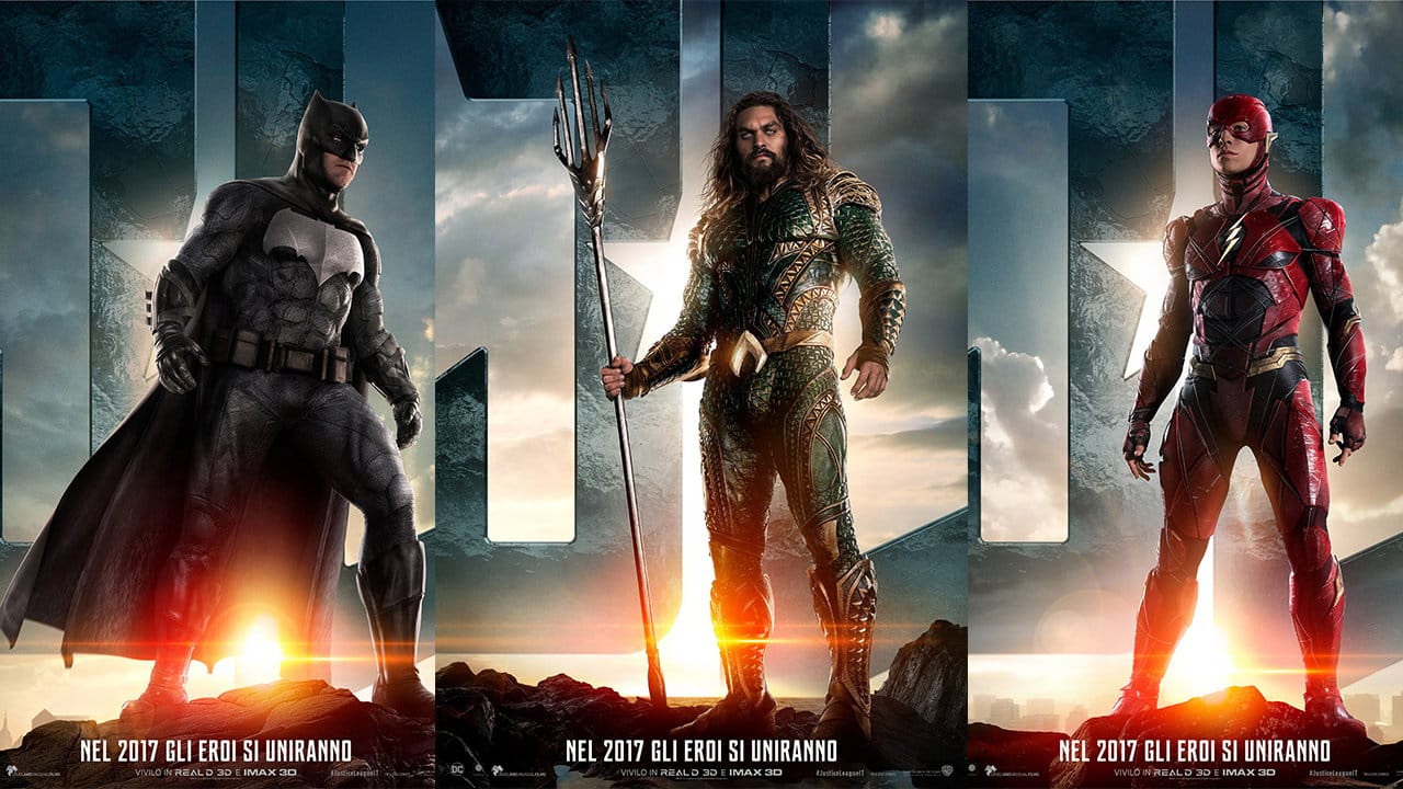 Justice League: il team dei supereroi è unito nei character poster italiani