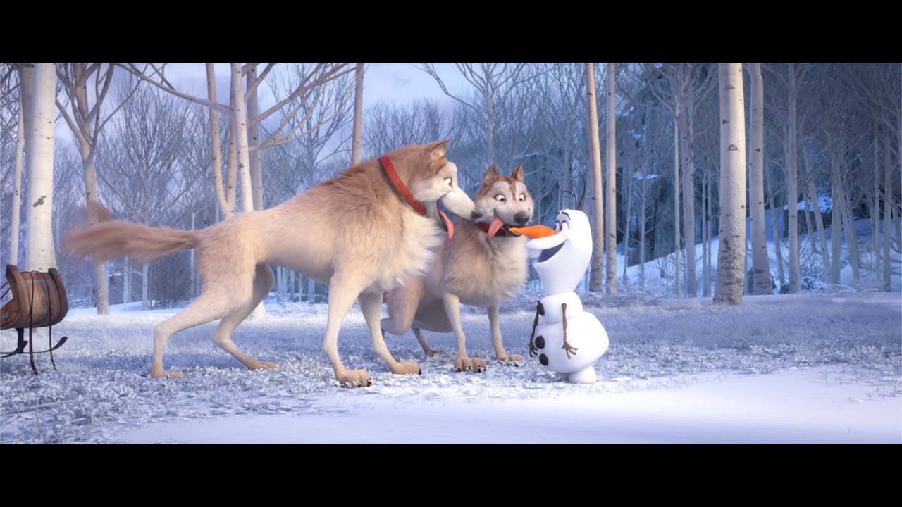 A Casa con Olaf: nel corto di oggi il pupazzo fa amicizia con dei cagnoloni