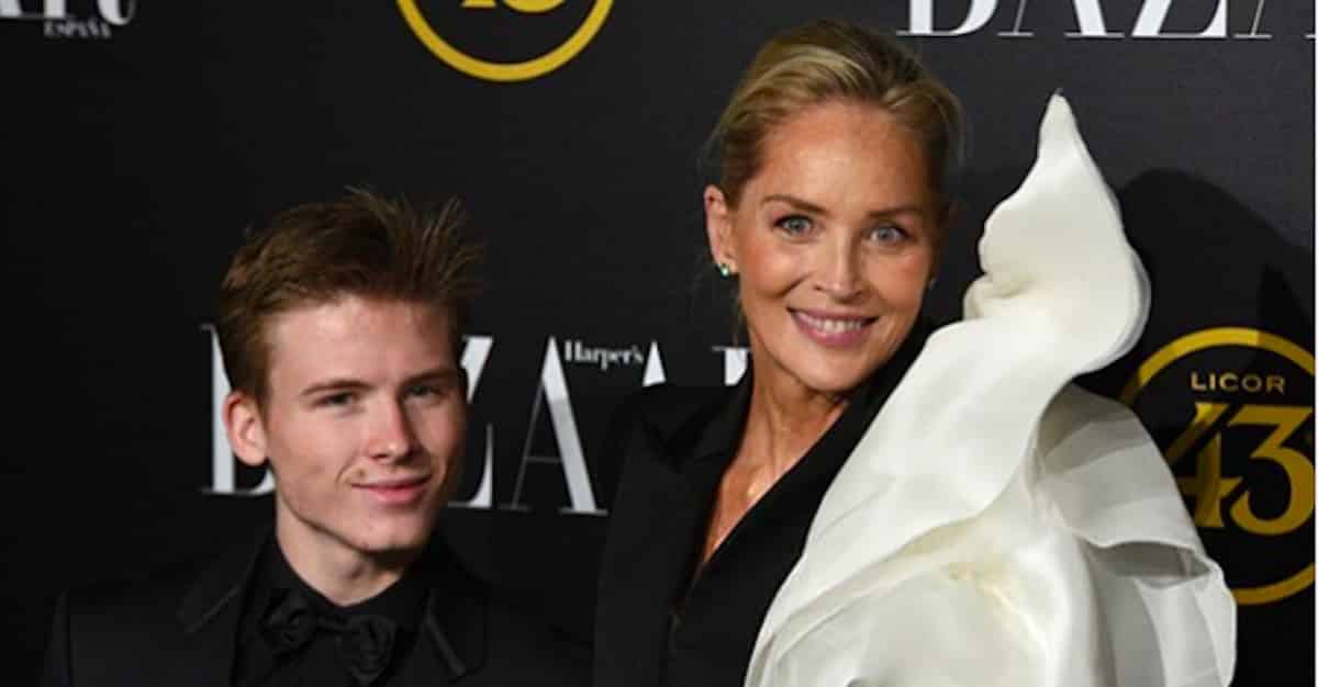 Sharon Stone con il figlio Roan