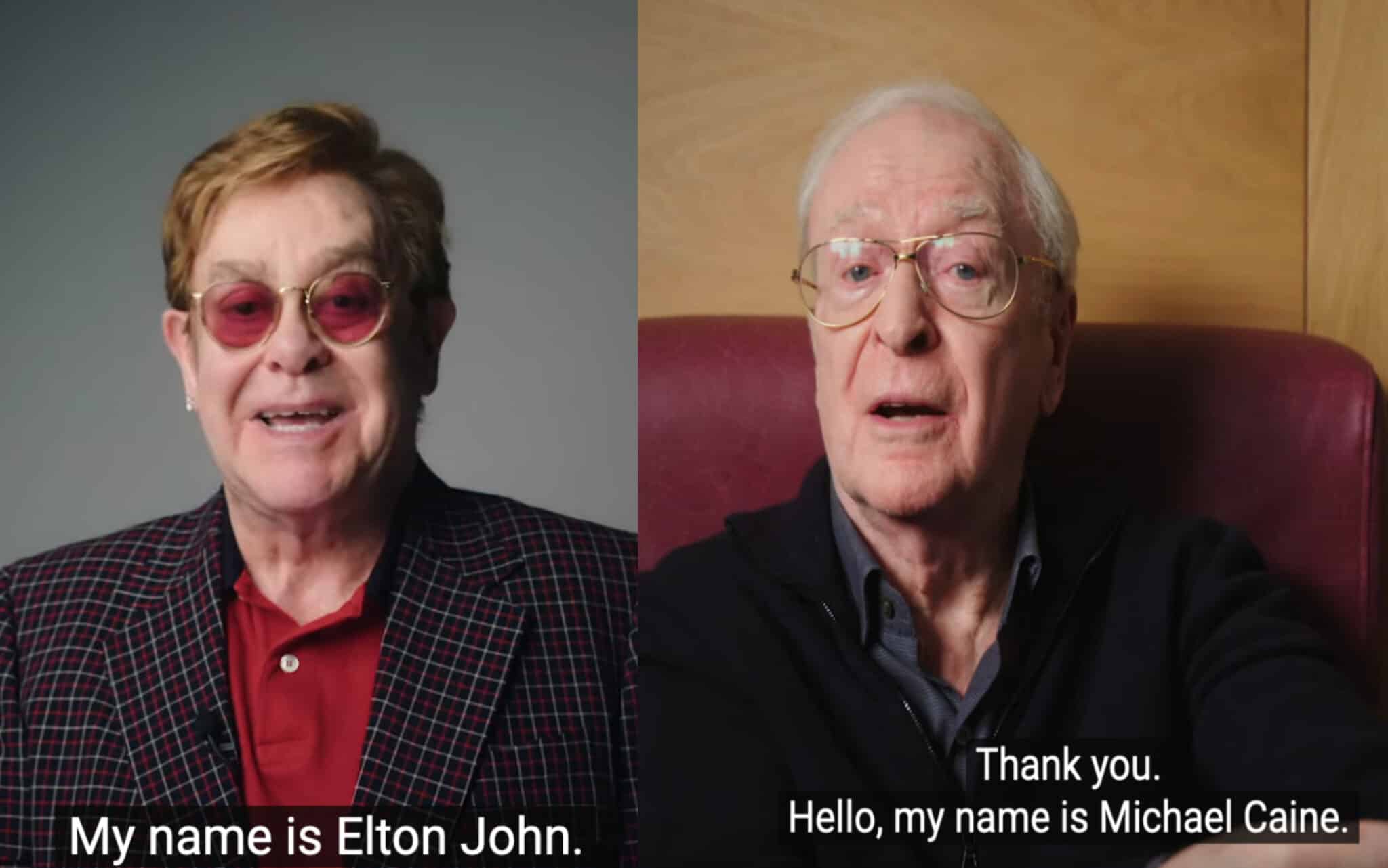 Elton John e Michael Caine promuovono il vaccino in un video da ridere