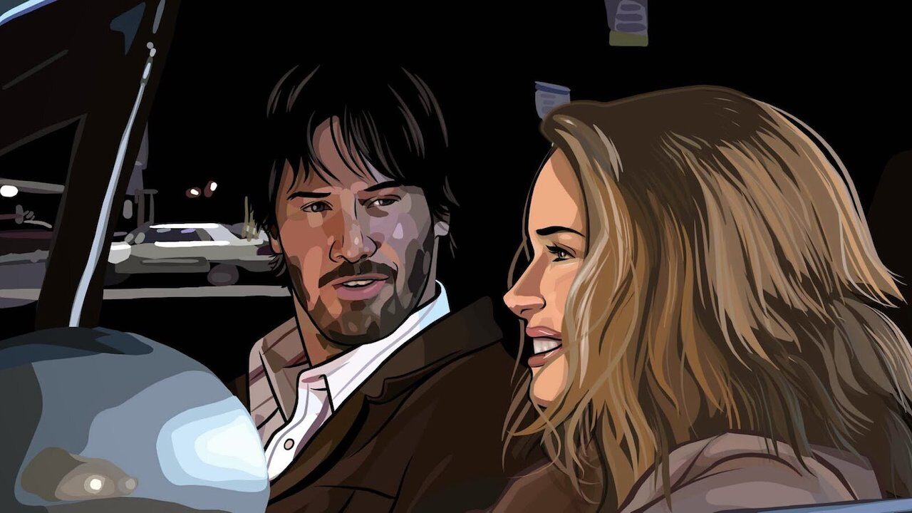 Keanu Reeves e Winona Ryder in A Scanner Darkly