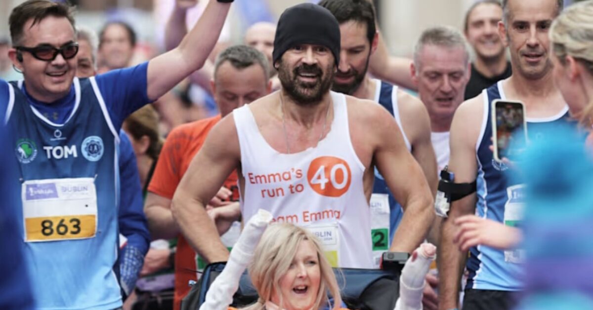 Colin Farrell finisce la maratona di Dublino accompagnando un'amica speciale [FOTO e VIDEO]